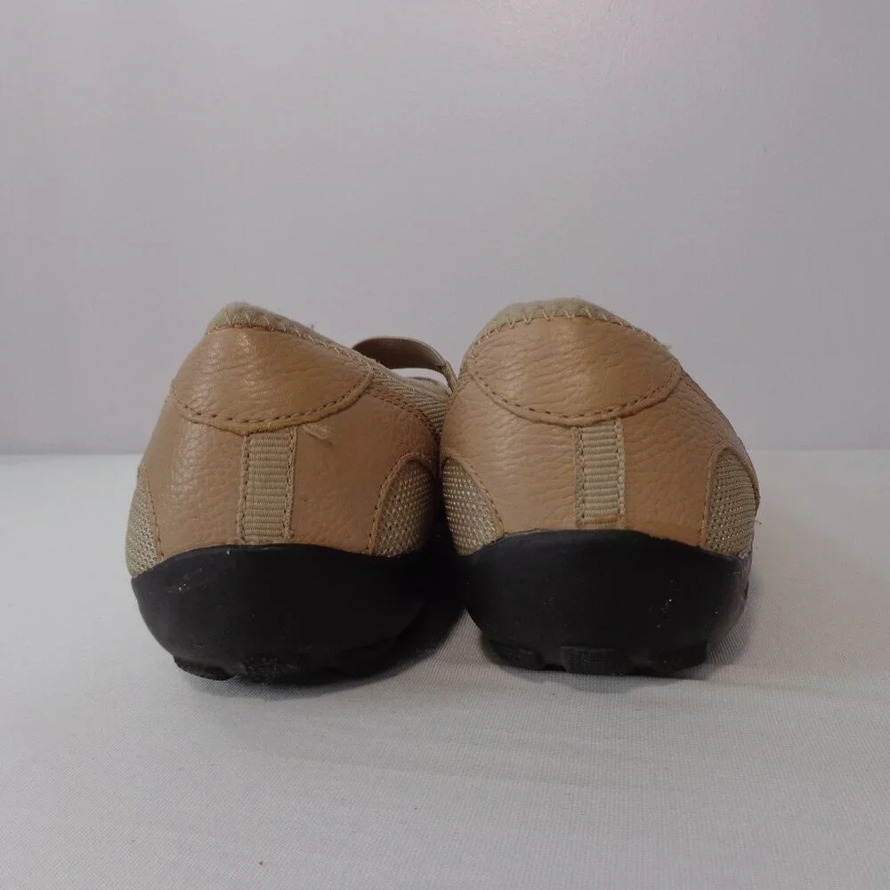 Natural Soul by Naturalizer‎ Women's Mary Jane Shoes Beige Leather Flats Sz 9.5M